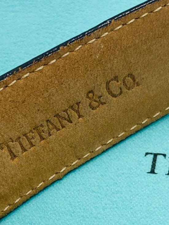 Tiffany & Co Sterling Silver 925 Engine Tuned Buckle Leather Belt main image 6